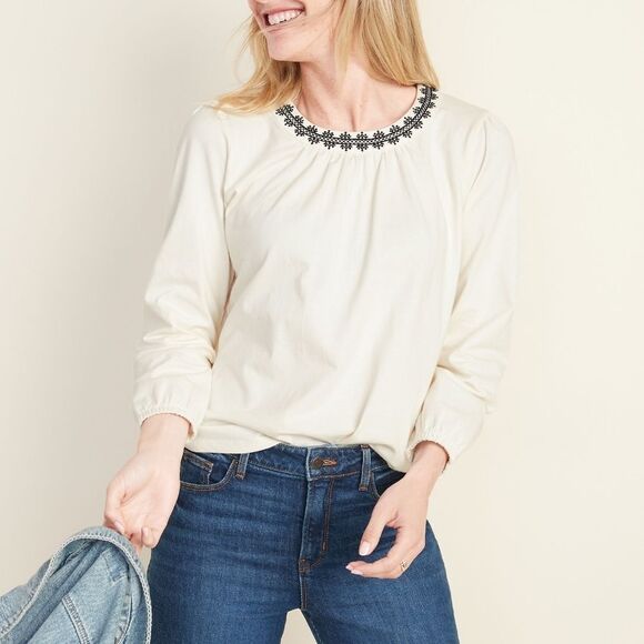 Old Navy Embroidered Neck Jersey Shirt - Picture 2 of 4